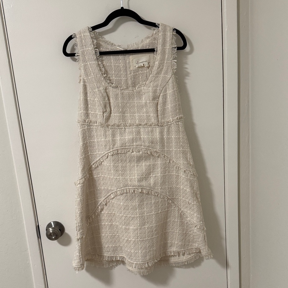 Anthropologie Cream Textured Mini Dress (never worn)